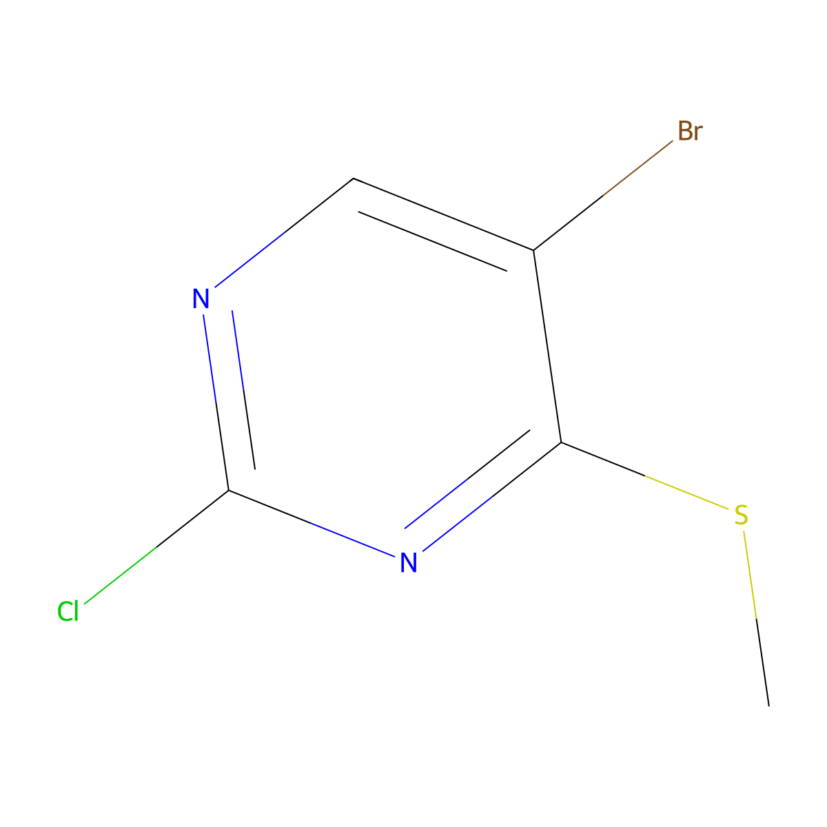 5-Bromo-2-chloro-4-(methylthio)pyrimidine molecular structure, CAS 59549-51-8