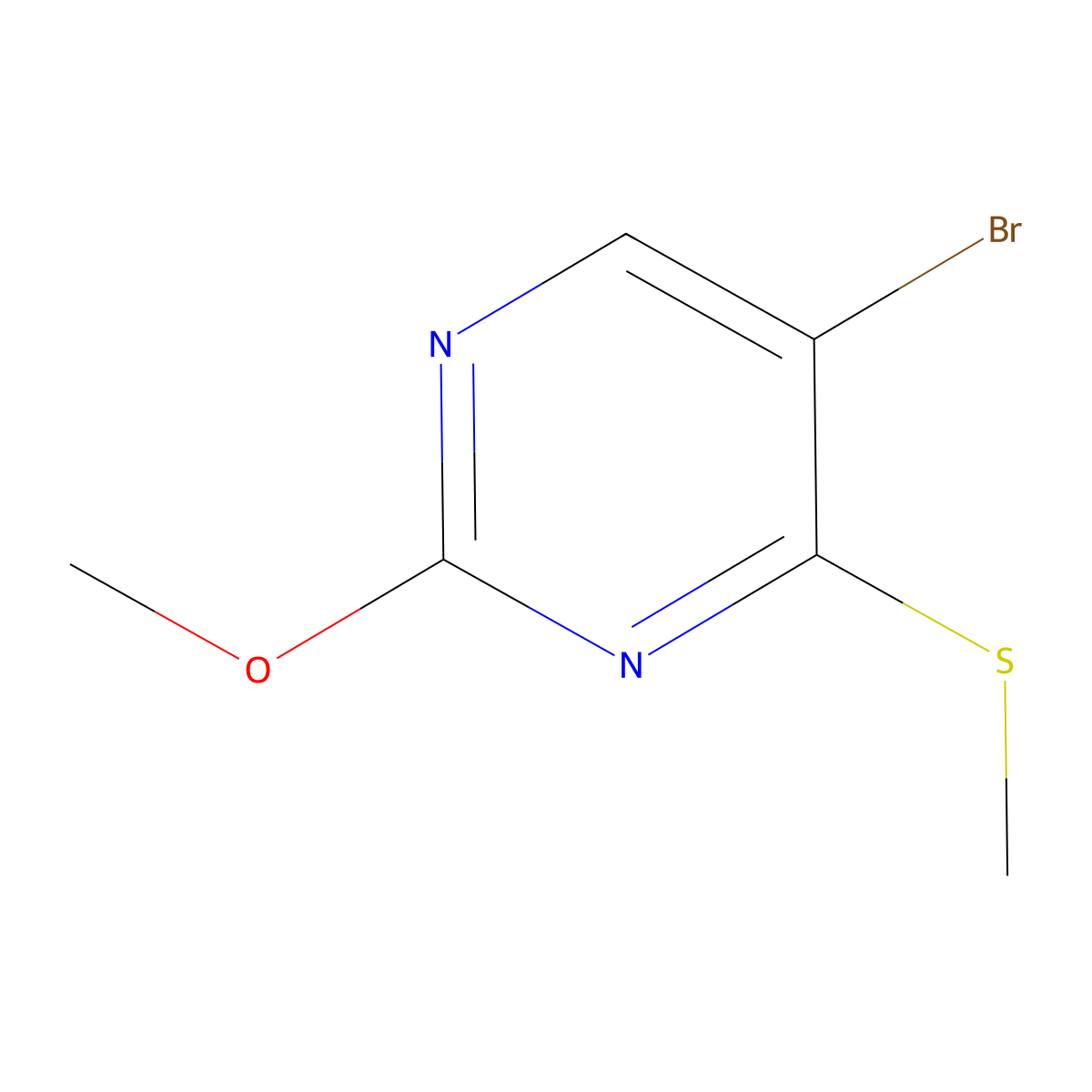 5-Bromo-2-methoxy-4-(methylthio)pyrimidine molecular structure, CAS 59549-52-9