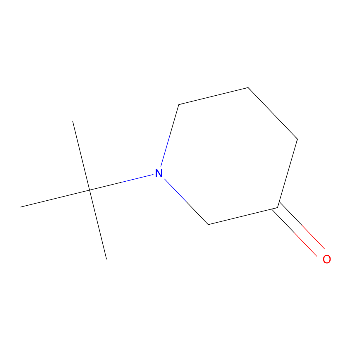 1-Tert-butylpiperidin-3-one molecular structure, CAS 59554-81-3
