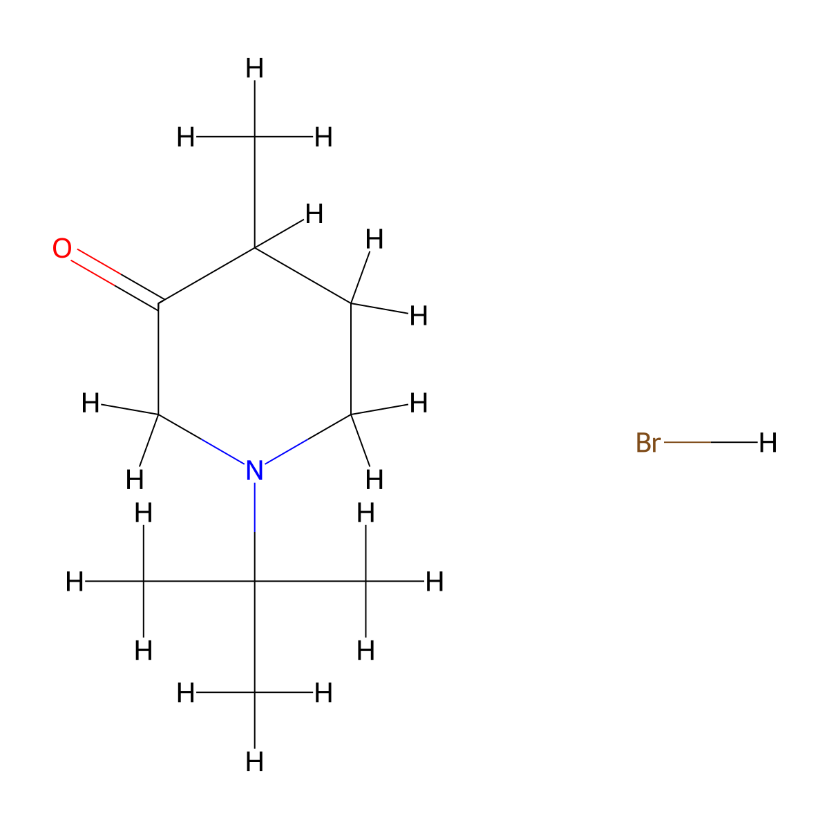 1-(tert-Butyl)-4-methylpiperidin-3-one hydrobromide molecular structure, CAS 59554-86-8