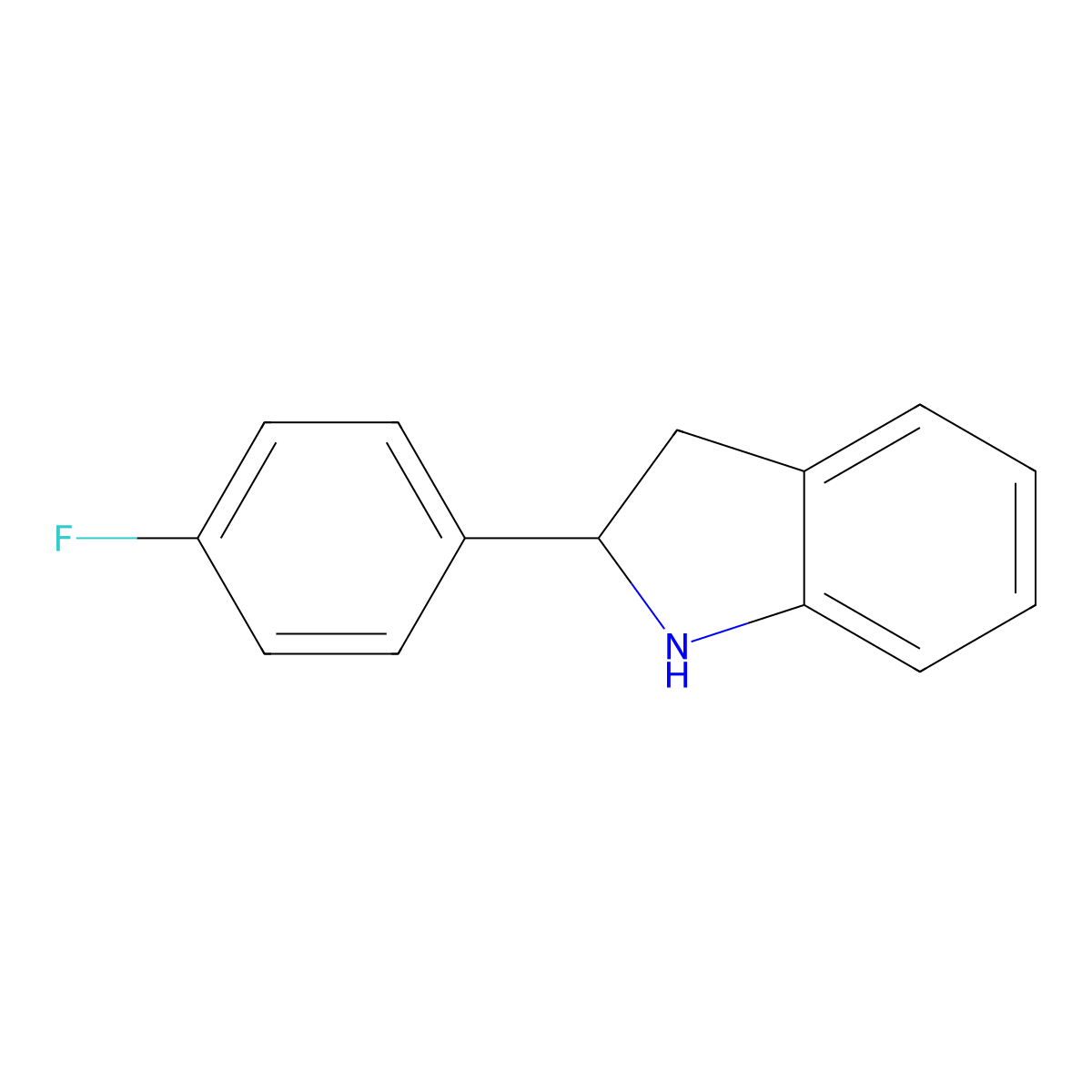 2-(4-Fluorophenyl)indoline molecular structure, CAS 595548-71-3
