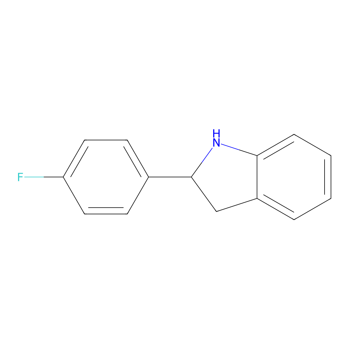 2-(4-Fluorophenyl)indoline molecular structure, CAS 595548-71-3