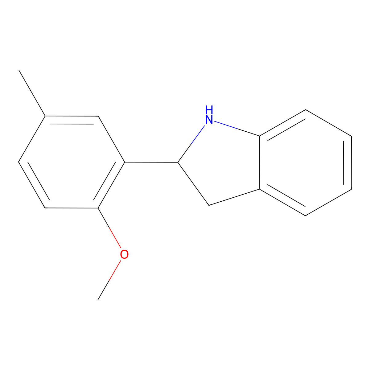 2-(2-Methoxy-5-methylphenyl)indoline molecular structure, CAS 595548-94-0