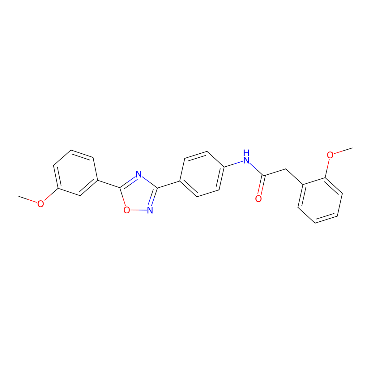 2-(2-methoxyphenyl)-N-[4-[5-(3-methoxyphenyl)-1,2,4-oxadiazol-3-yl]phenyl]acetamide molecular structure, CAS 595554-44-2