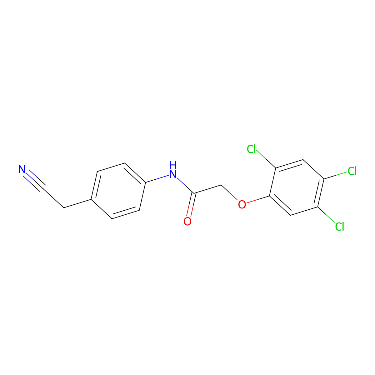 N-[4-(cyanomethyl)phenyl]-2-(2,4,5-trichlorophenoxy)acetamide molecular structure, CAS 595555-23-0