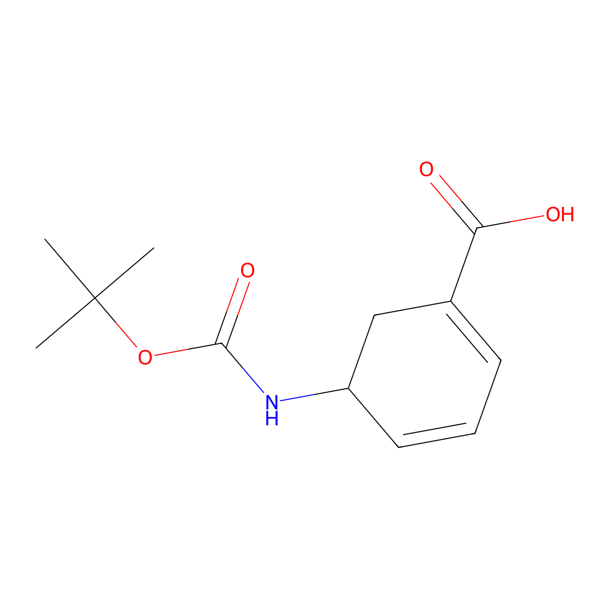 Boc-5-amino-1,3-cyclohexadiene-1-carboxylic acid molecular structure, CAS 59556-15-9