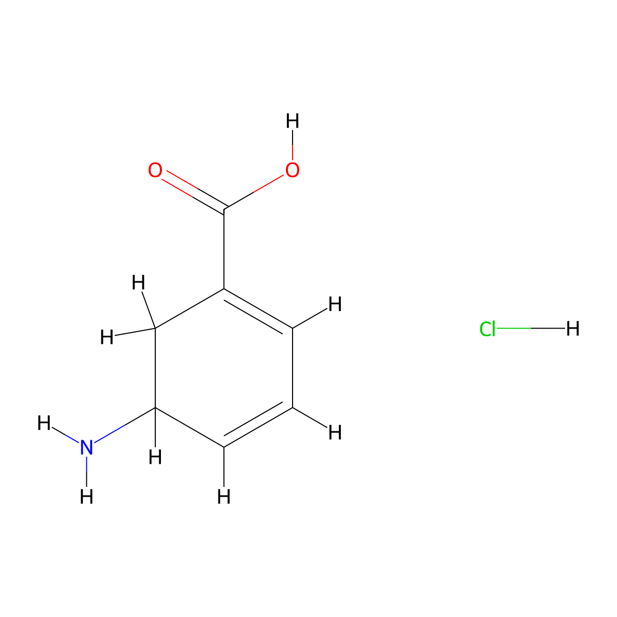 3-Amino-2,3-dihydrobenzoic acid hydrochloride molecular structure, CAS 59556-17-1
