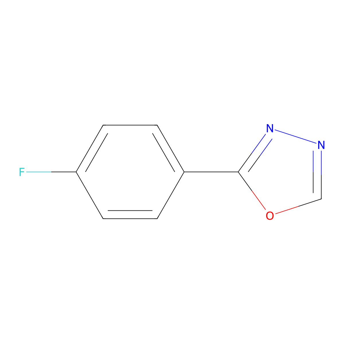 2-(4-Fluorophenyl)-1,3,4-oxadiazole molecular structure, CAS 595567-05-8