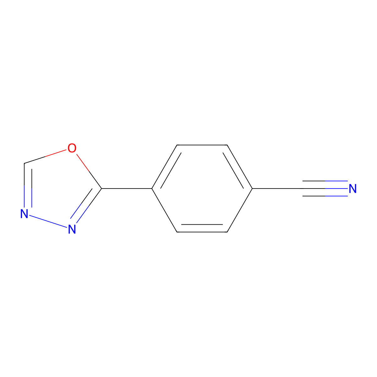 4-(1,3,4-Oxadiazol-2-yl)benzonitrile molecular structure, CAS 595567-06-9