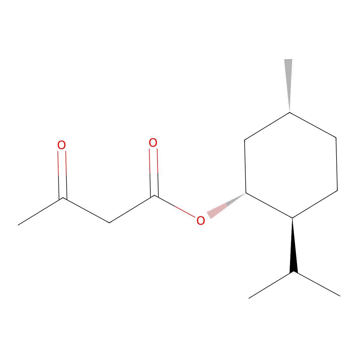 Menthyl acetoacetate, (-)- molecular structure, CAS 59557-05-0