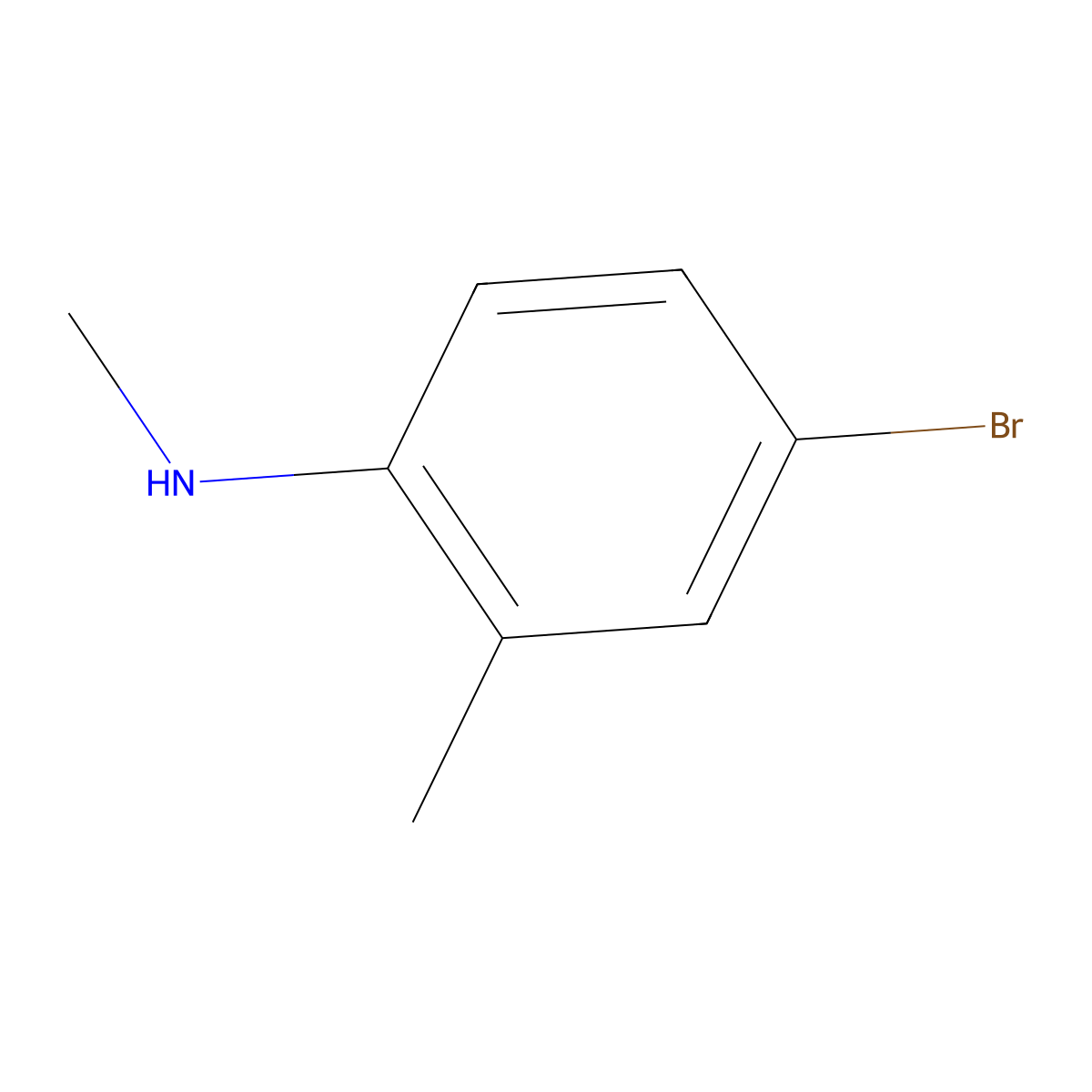 4-bromo-N,2-dimethylaniline molecular structure, CAS 59557-89-0