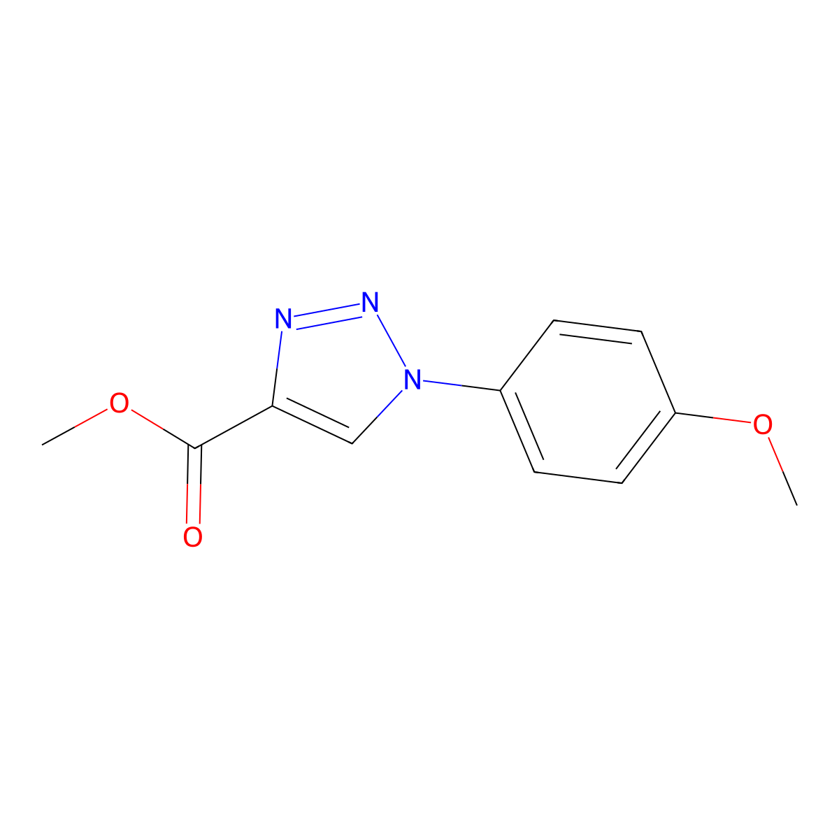 methyl 1-(4-methoxyphenyl)-1H-1,2,3-triazole-4-carboxylate molecular structure, CAS 595570-27-7