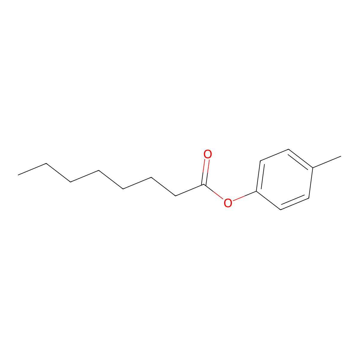 p-Cresyl octanoate molecular structure, CAS 59558-23-5