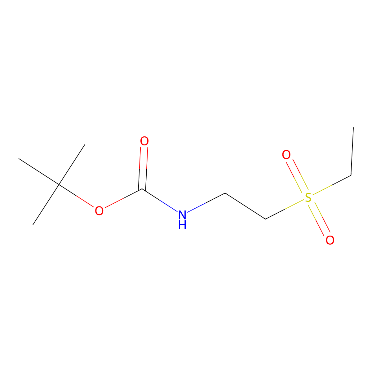 Tert-butyl 2-(ethylsulfonyl)ethylcarbamate molecular structure, CAS 595596-96-6