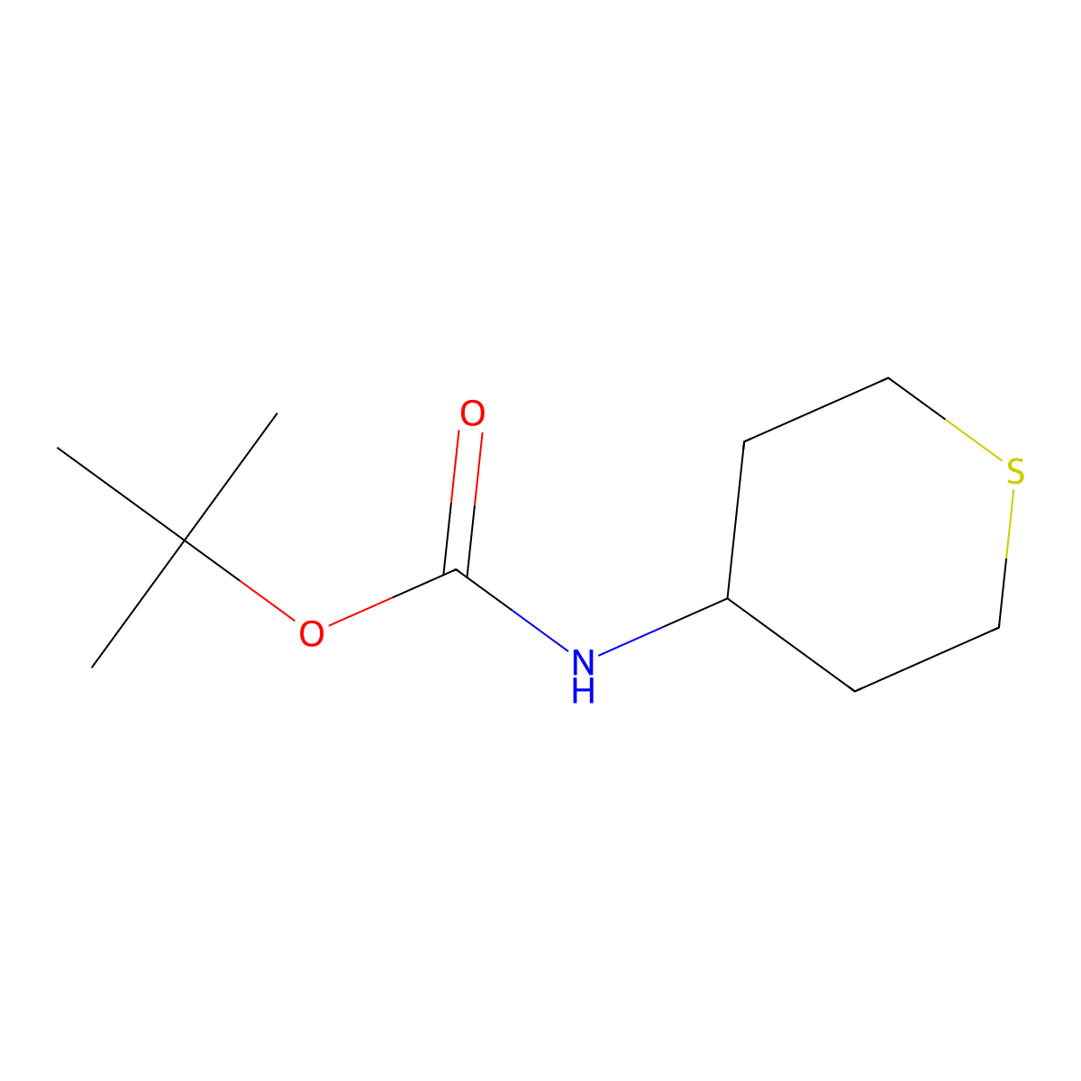 Tert-Butyl N-Tetrahydrothiopyran-4-Ylcarbamate molecular structure, CAS 595597-00-5