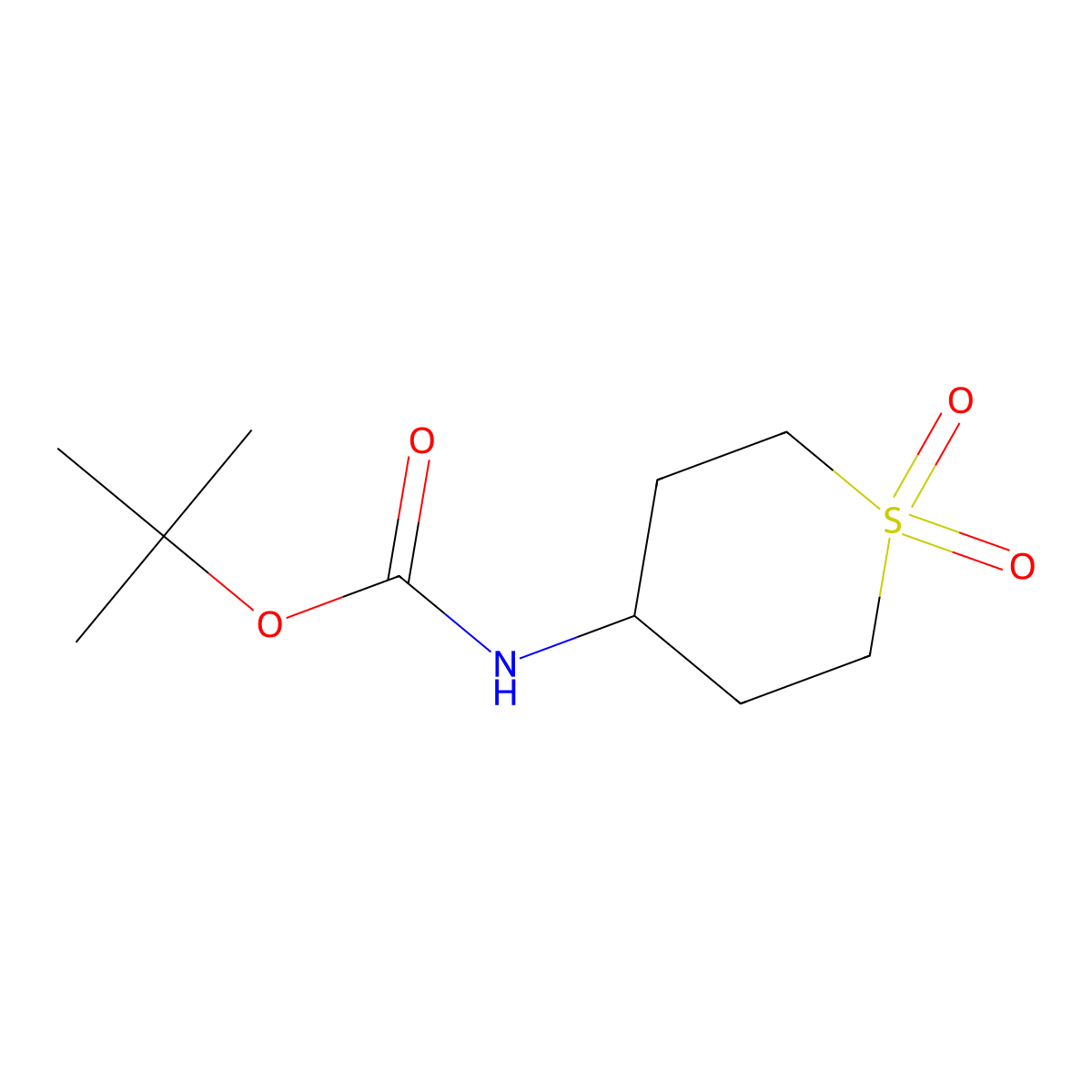 tert-Butyl N-(1,1-dioxothian-4-yl)carbamate molecular structure, CAS 595597-01-6