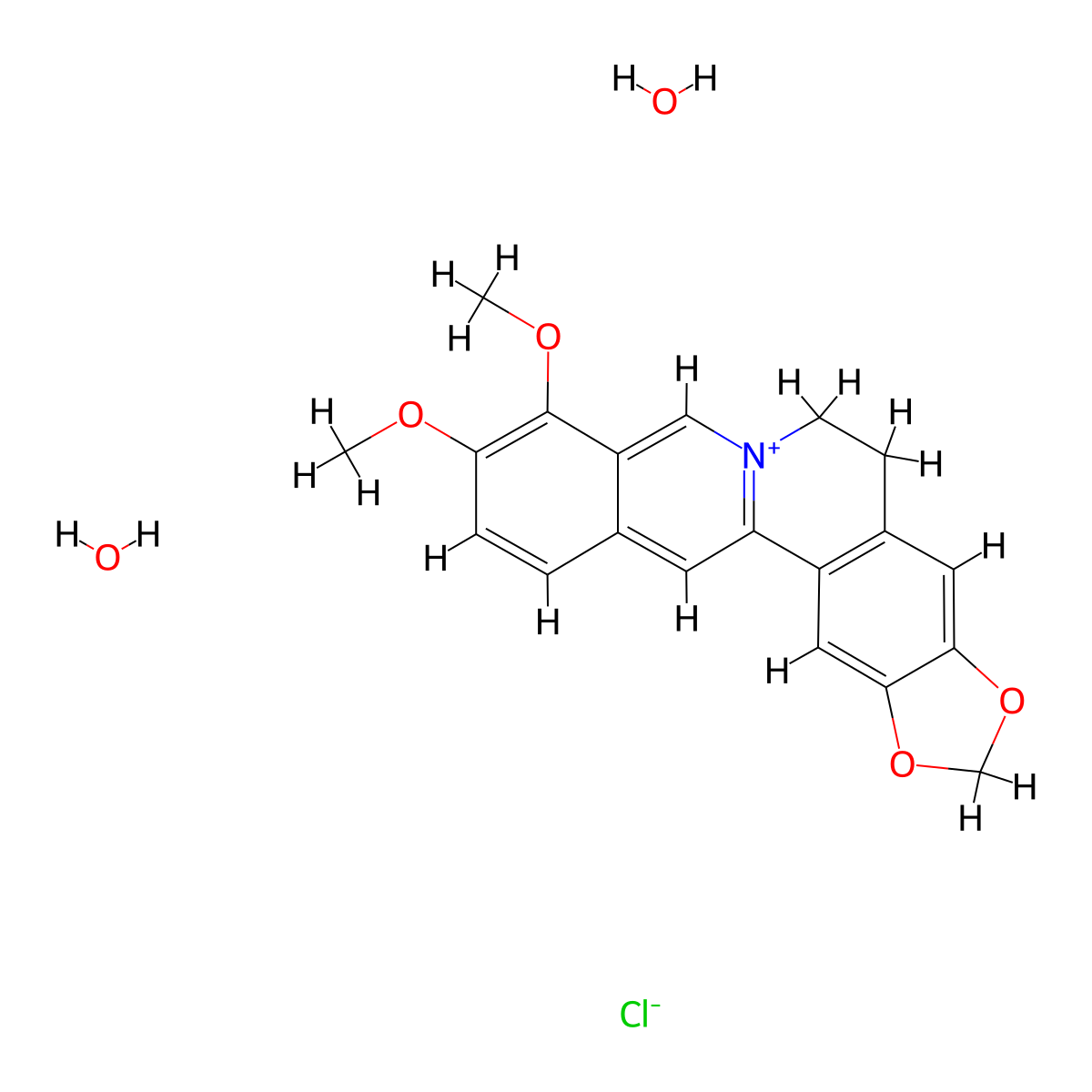 Berberine Chloride Dihydrate molecular structure, CAS 5956-60-5