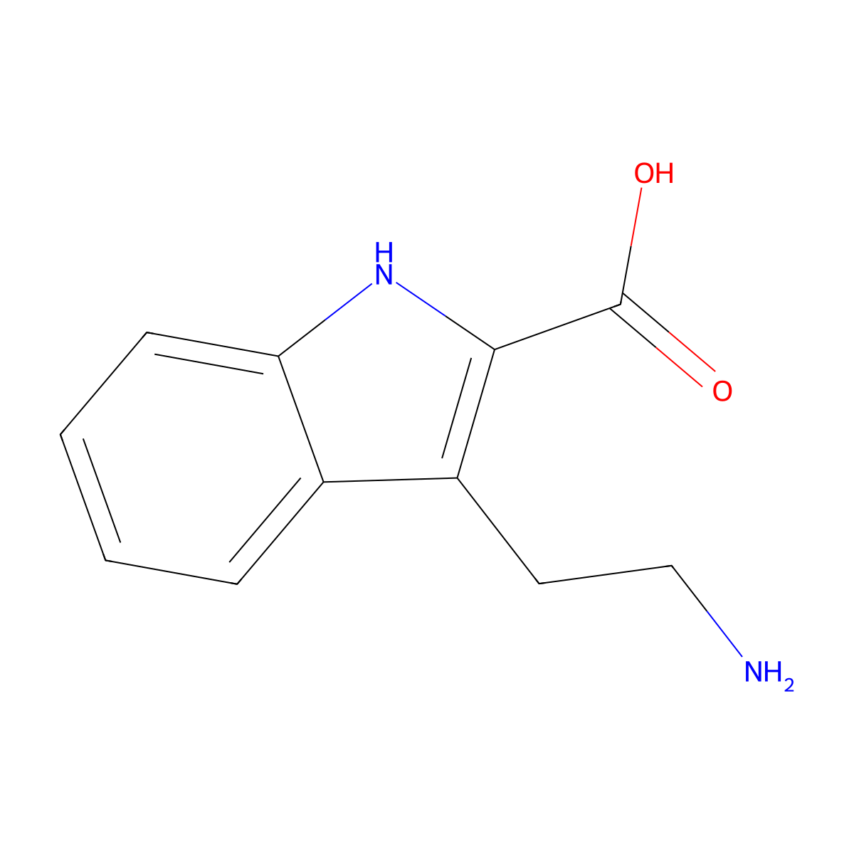 3-(2-aminoethyl)-1H-indole-2-carboxylic acid molecular structure, CAS 5956-86-5
