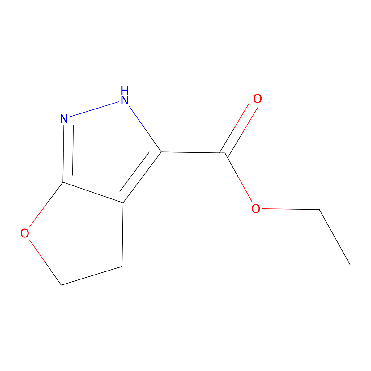 4,5-Dihydro-1H-furo[2,3-c]pyrazole-3-carboxylic acid ethyl ester molecular structure, CAS 595610-39-2