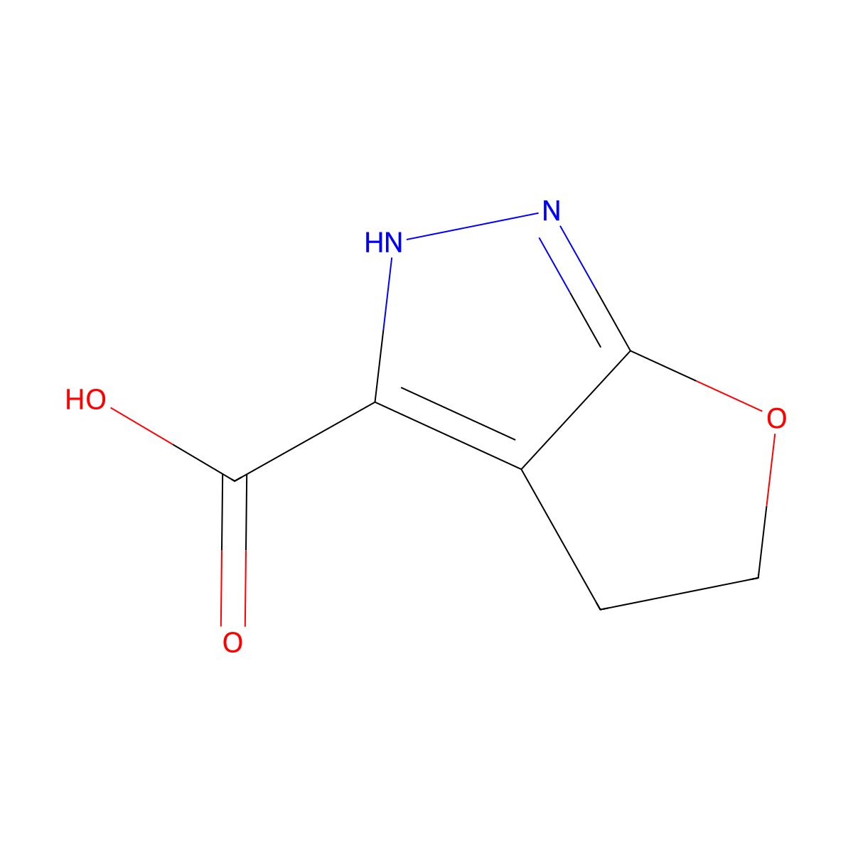 4,5-Dihydro-1H-Furo[2,3-c]pyrazole-3-carboxylic acid molecular structure, CAS 595610-49-4
