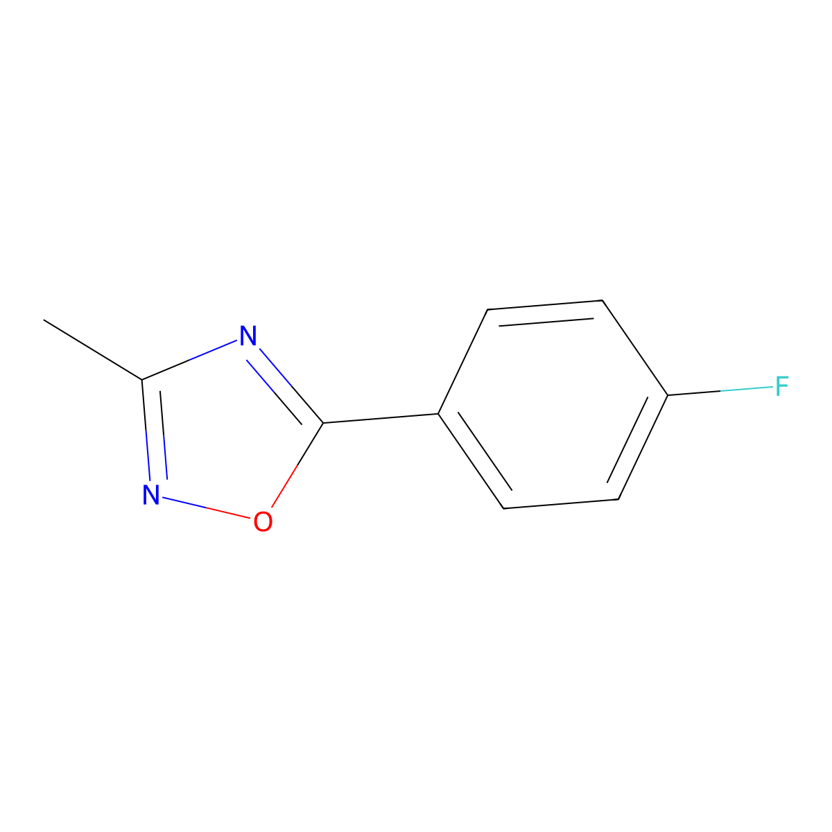 5-(4-Fluorophenyl)-3-methyl-1,2,4-oxadiazole molecular structure, CAS 59562-68-4