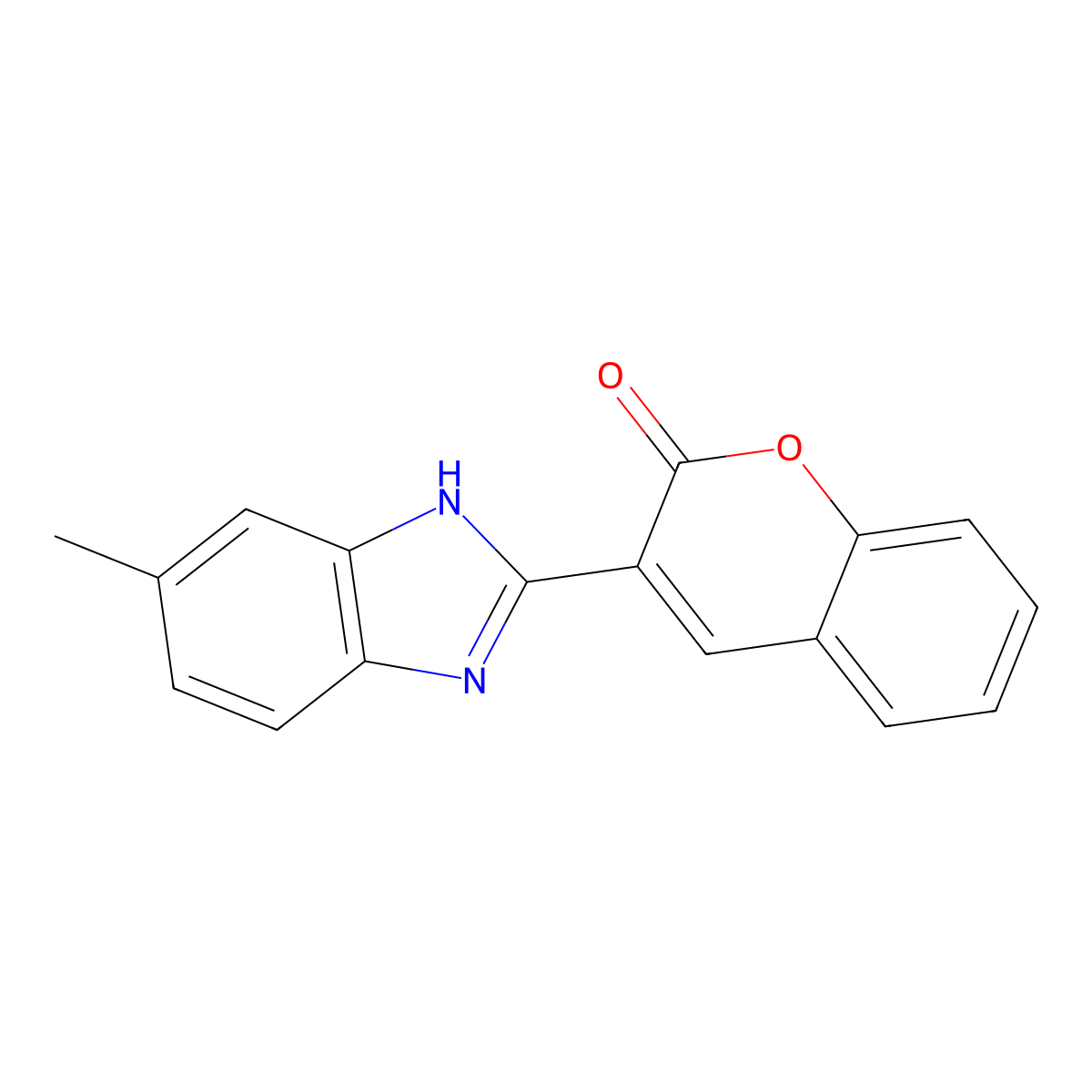 3-(5-methyl-1H-benzimidazol-2-yl)chromen-2-one molecular structure, CAS 59565-27-4