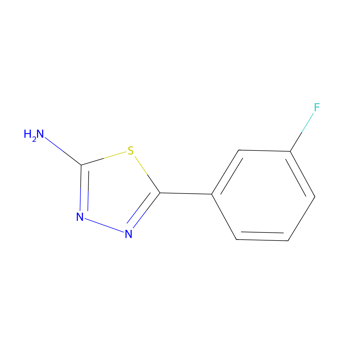 5-(3-Fluorophenyl)-1,3,4-thiadiazol-2-amine molecular structure, CAS 59565-52-5