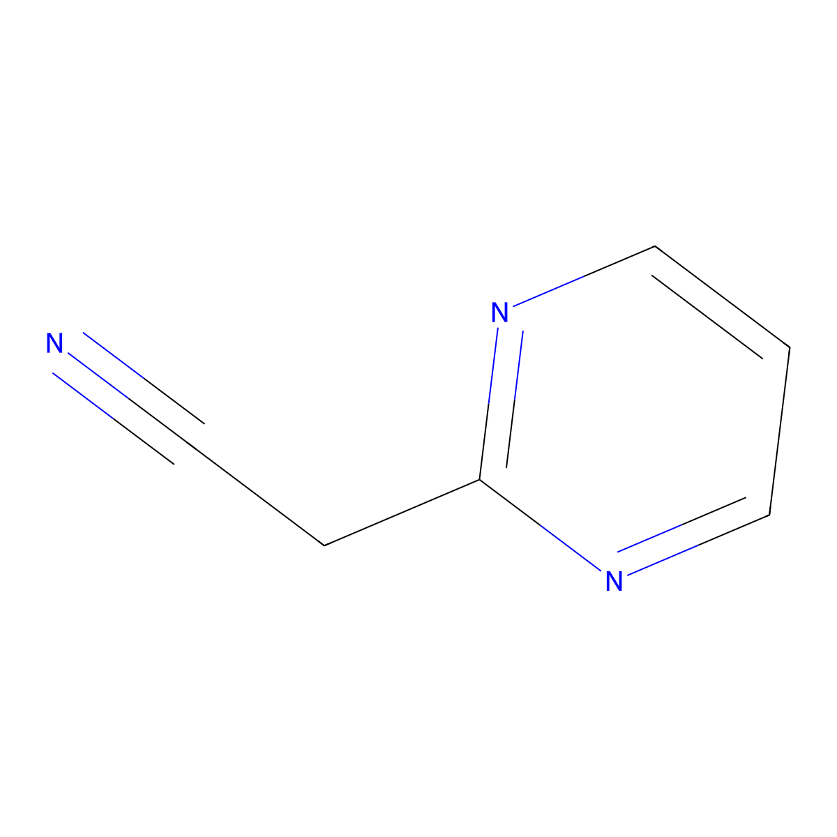 (Pyrimidin-2-yl)acetonitrile molecular structure, CAS 59566-45-9