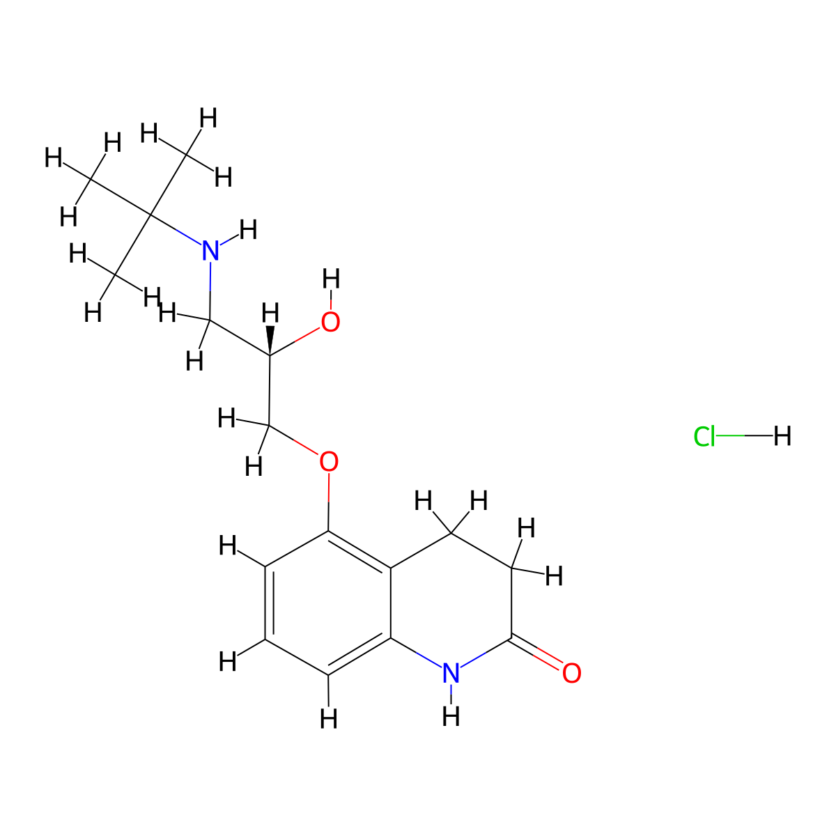Carteolol hydrochloride, (S)- molecular structure, CAS 59567-88-3