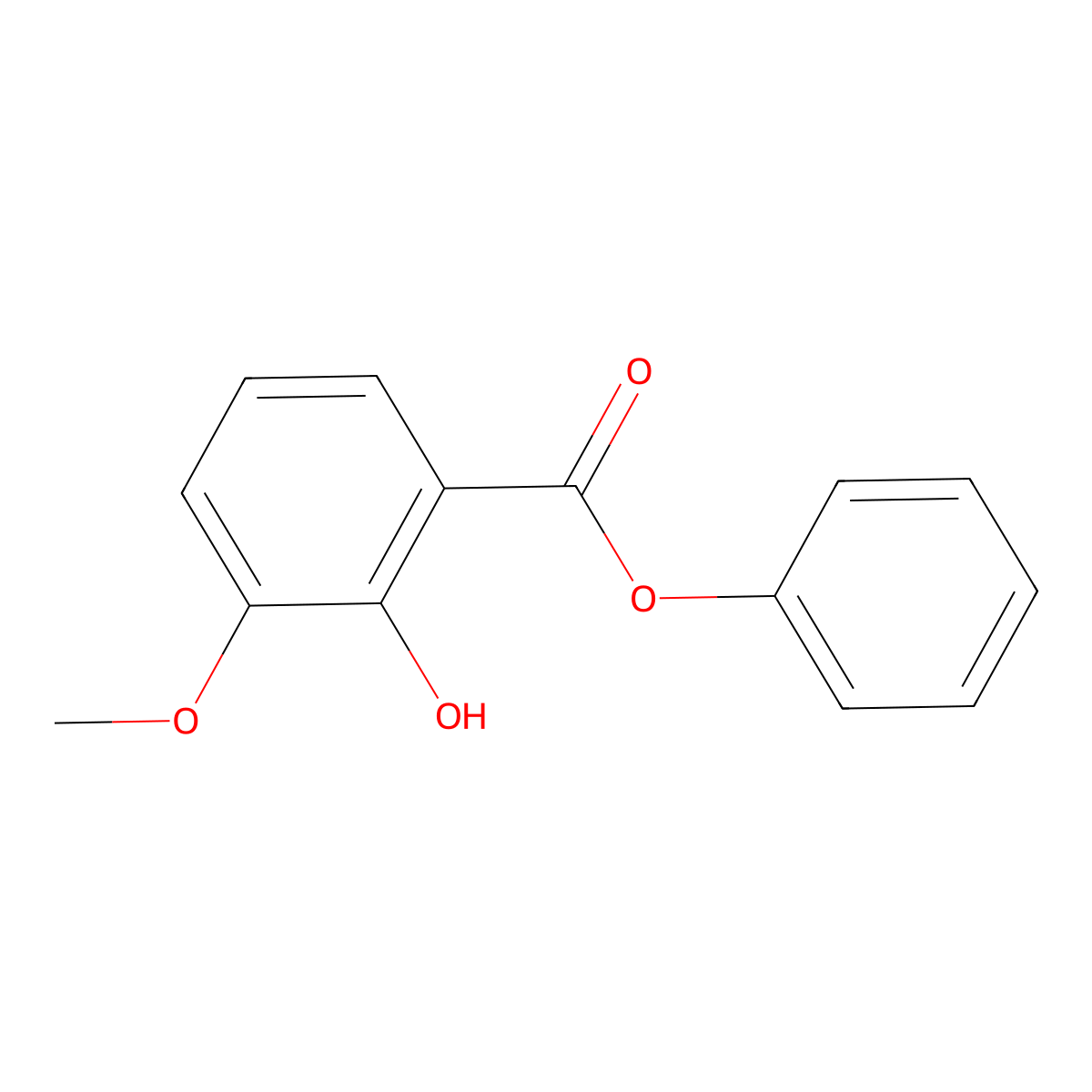 Phenyl 2-hydroxy-3-methoxybenzoate molecular structure, CAS 59569-06-1