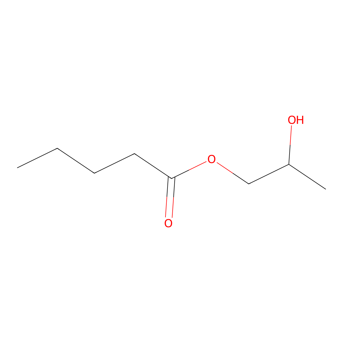 2-Hydroxypropyl valerate molecular structure, CAS 59569-67-4