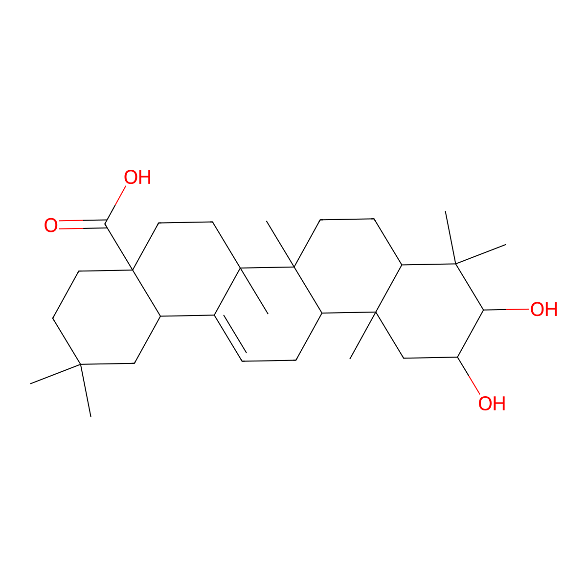 2,3-Dihydroxy-12-oleanen-28-oic acid molecular structure, CAS 5957-40-4