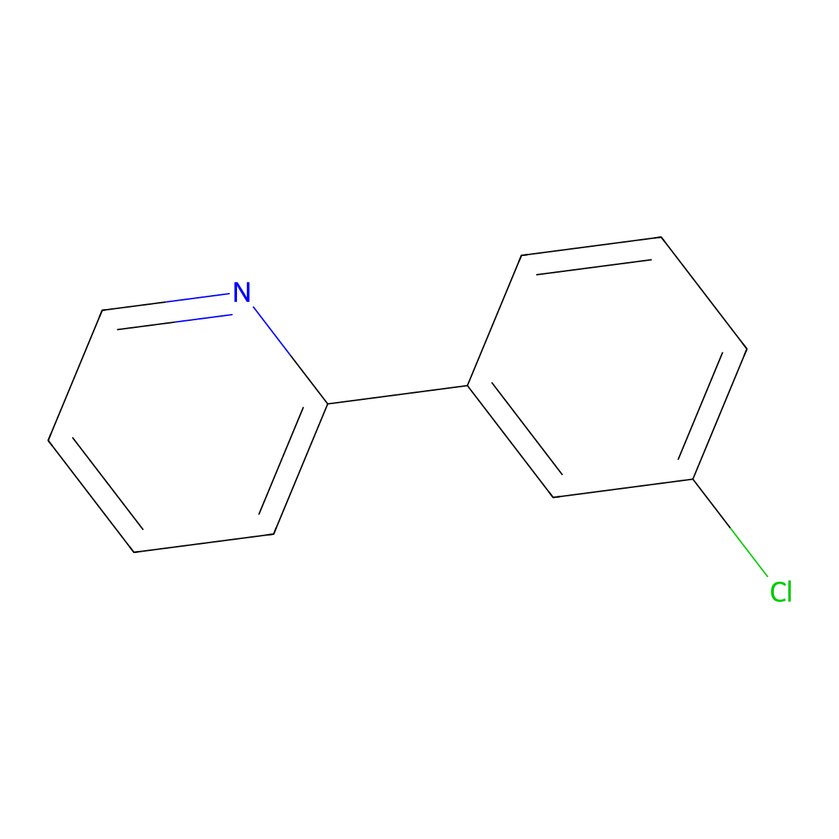 2-(3-Chlorophenyl)pyridine molecular structure, CAS 5957-85-7