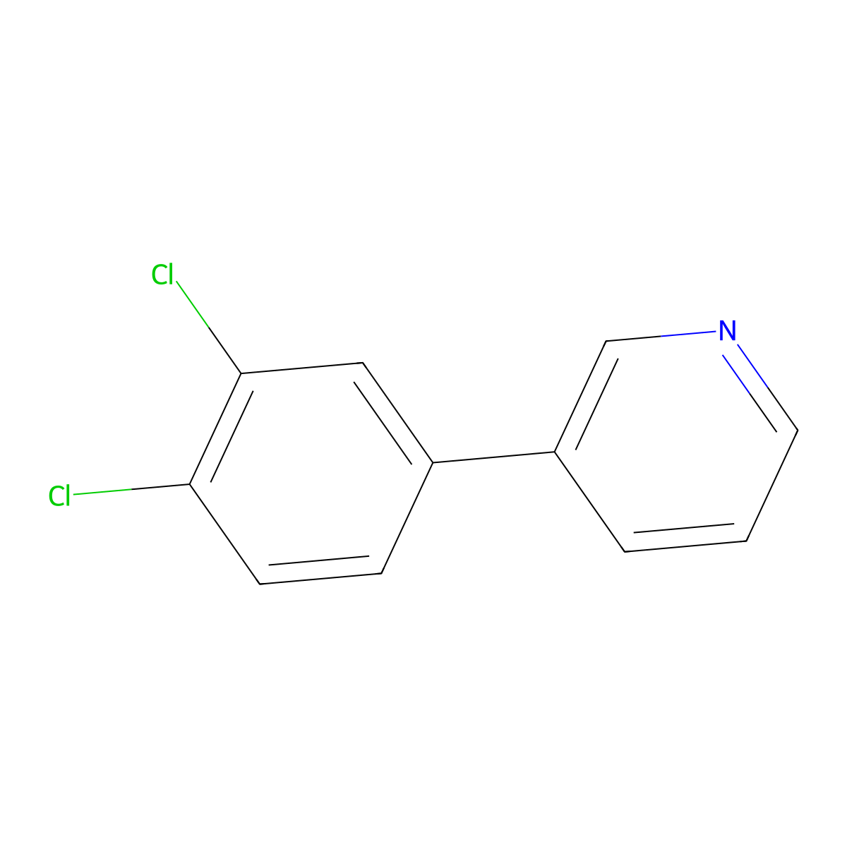 3-(3,4-Dichlorophenyl)pyridine molecular structure, CAS 5957-91-5