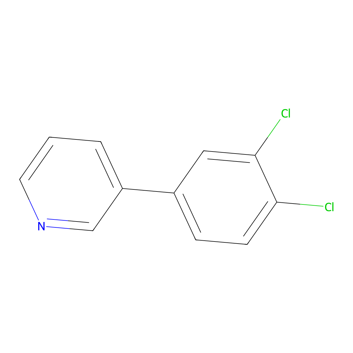 3-(3,4-Dichlorophenyl)pyridine molecular structure, CAS 5957-91-5