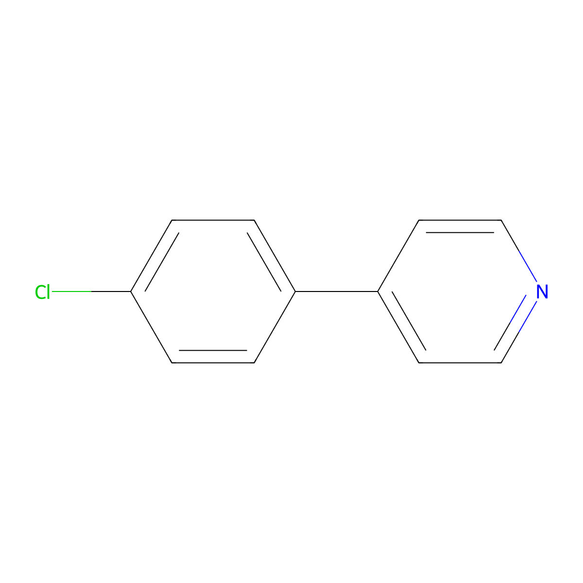 4-(4-Chlorophenyl)pyridine molecular structure, CAS 5957-96-0