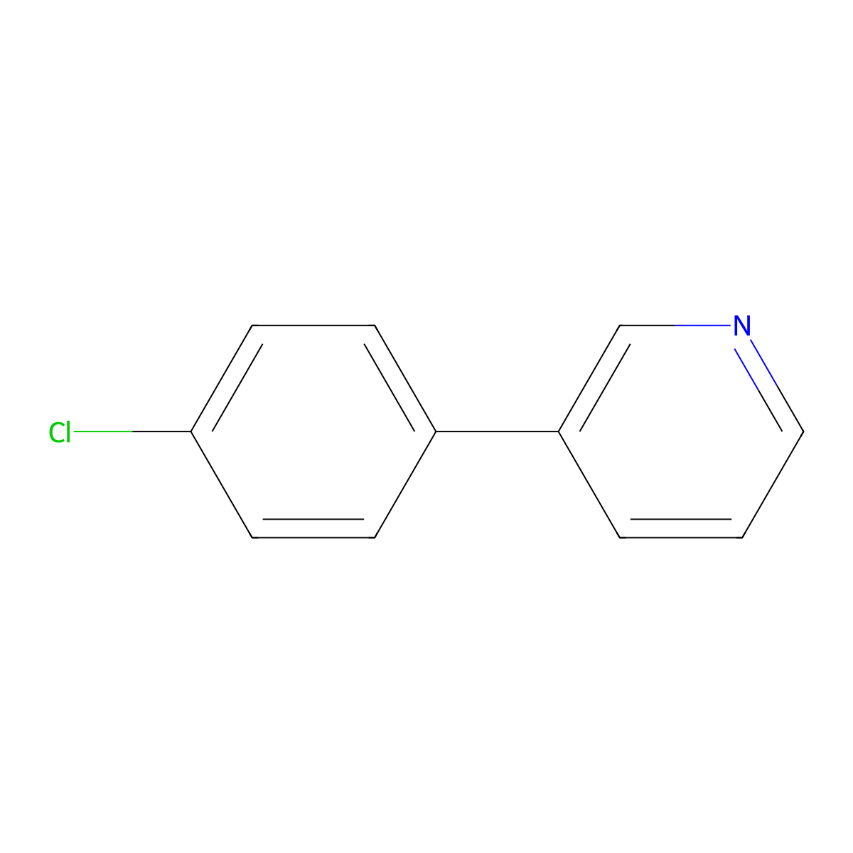3-(4-Chlorophenyl)pyridine molecular structure, CAS 5957-97-1
