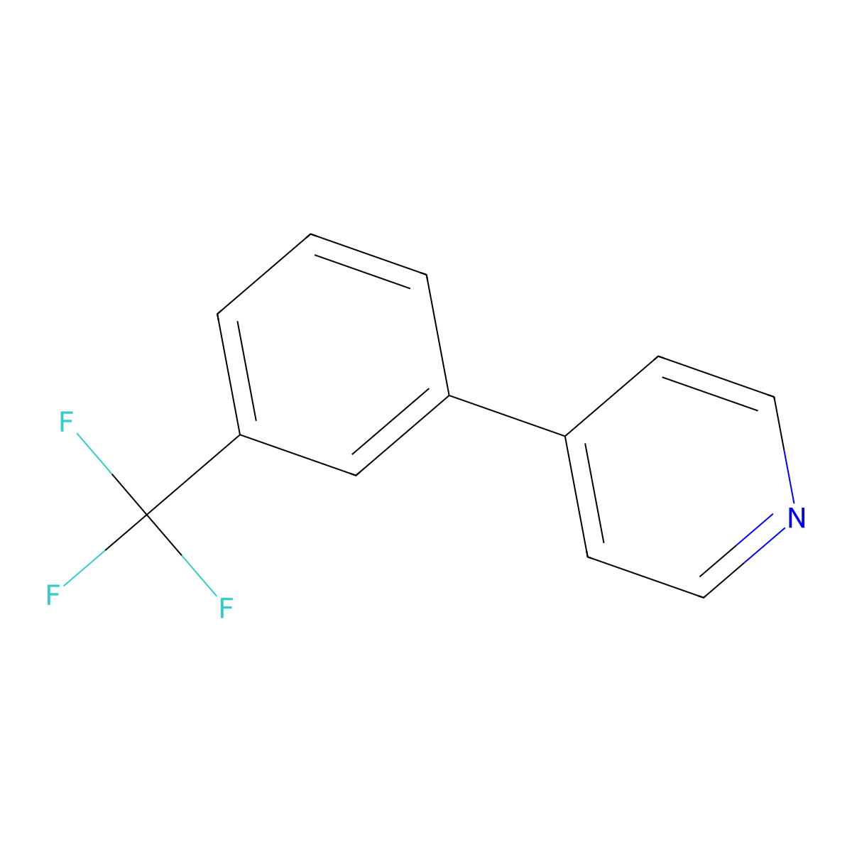 4-(3-(Trifluoromethyl)phenyl)pyridine molecular structure, CAS 5957-98-2