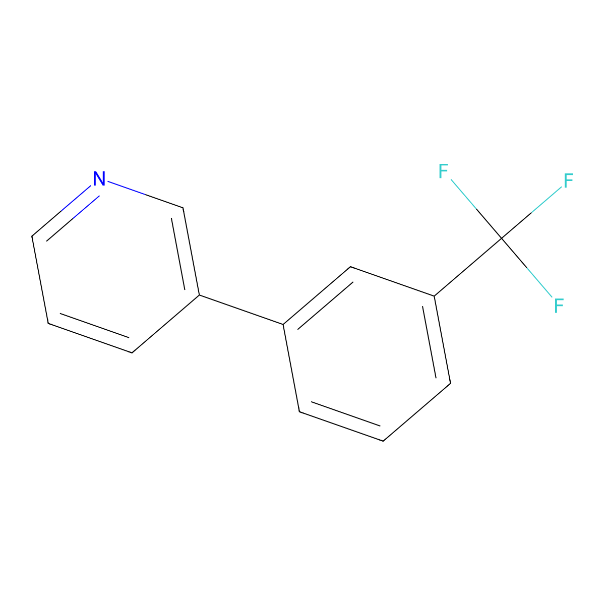 3-[3-(Trifluoromethyl)phenyl]pyridine molecular structure, CAS 5957-99-3