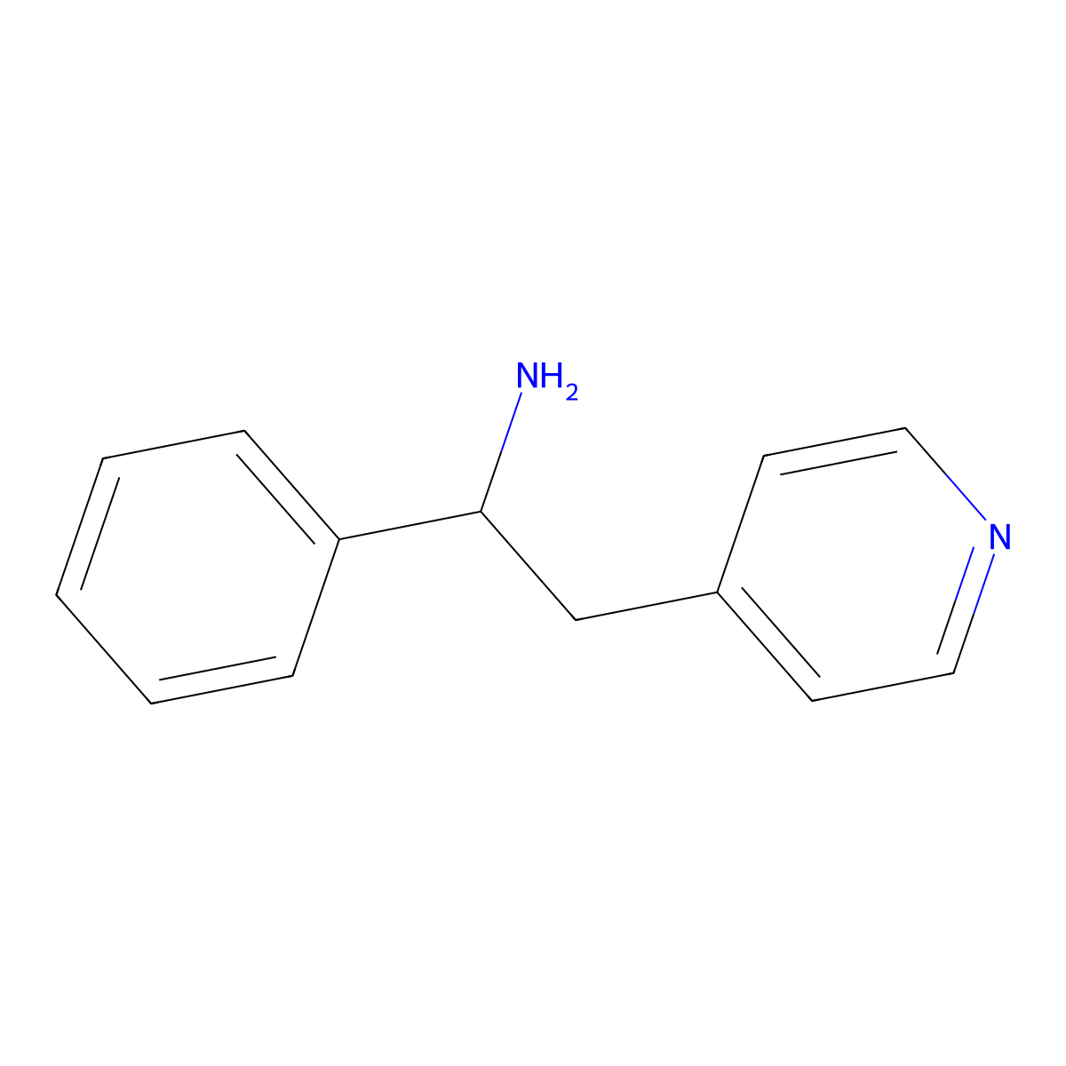1-Phenyl-2-(pyridin-4-yl)ethanamine molecular structure, CAS 59576-22-6