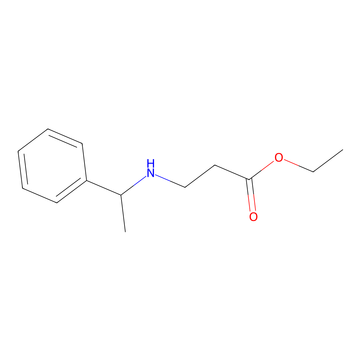 Ethyl 3-[(1-phenylethyl)amino]propanoate molecular structure, CAS 59576-44-2