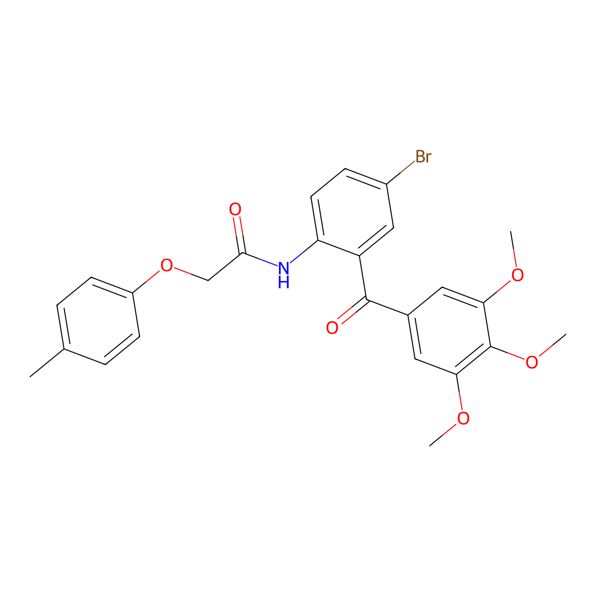 N-[4-bromo-2-(3,4,5-trimethoxybenzoyl)phenyl]-2-(4-methylphenoxy)acetamide molecular structure, CAS 5958-62-3