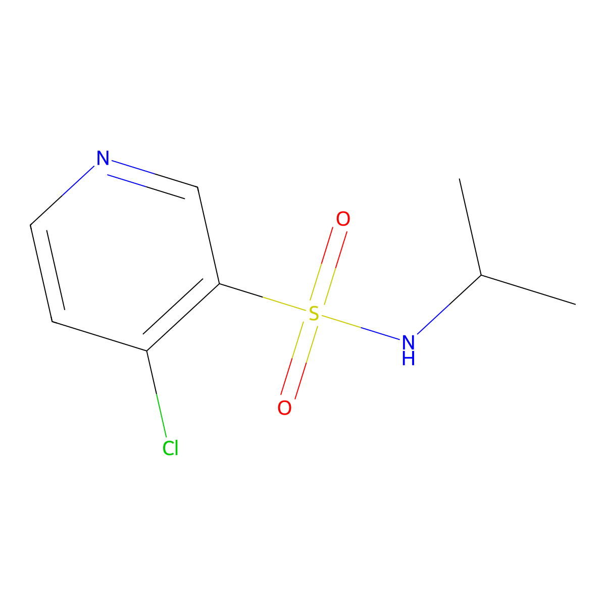 4-chloro-N-(propan-2-yl)pyridine-3-sulfonamide molecular structure, CAS 59582-92-2