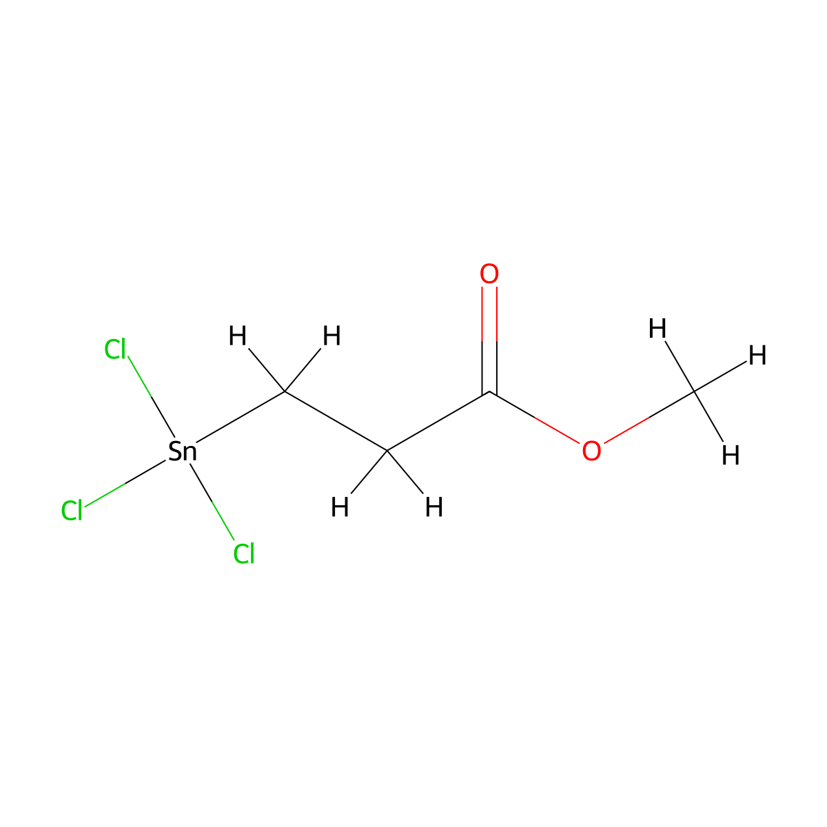 Methyl 3-trichlorostannylpropanoate molecular structure, CAS 59586-13-9