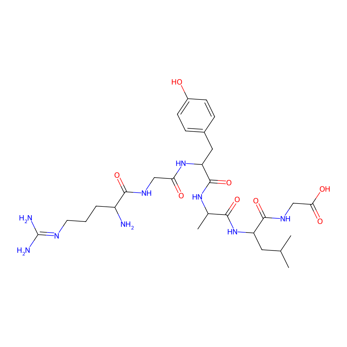 H-Arg-gly-tyr-ala-leu-gly-OH molecular structure, CAS 59587-24-5
