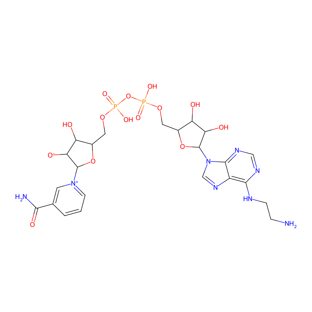 Nicotinamide-6(2-aminoethylamino)purine dinucleotide molecular structure, CAS 59587-50-7