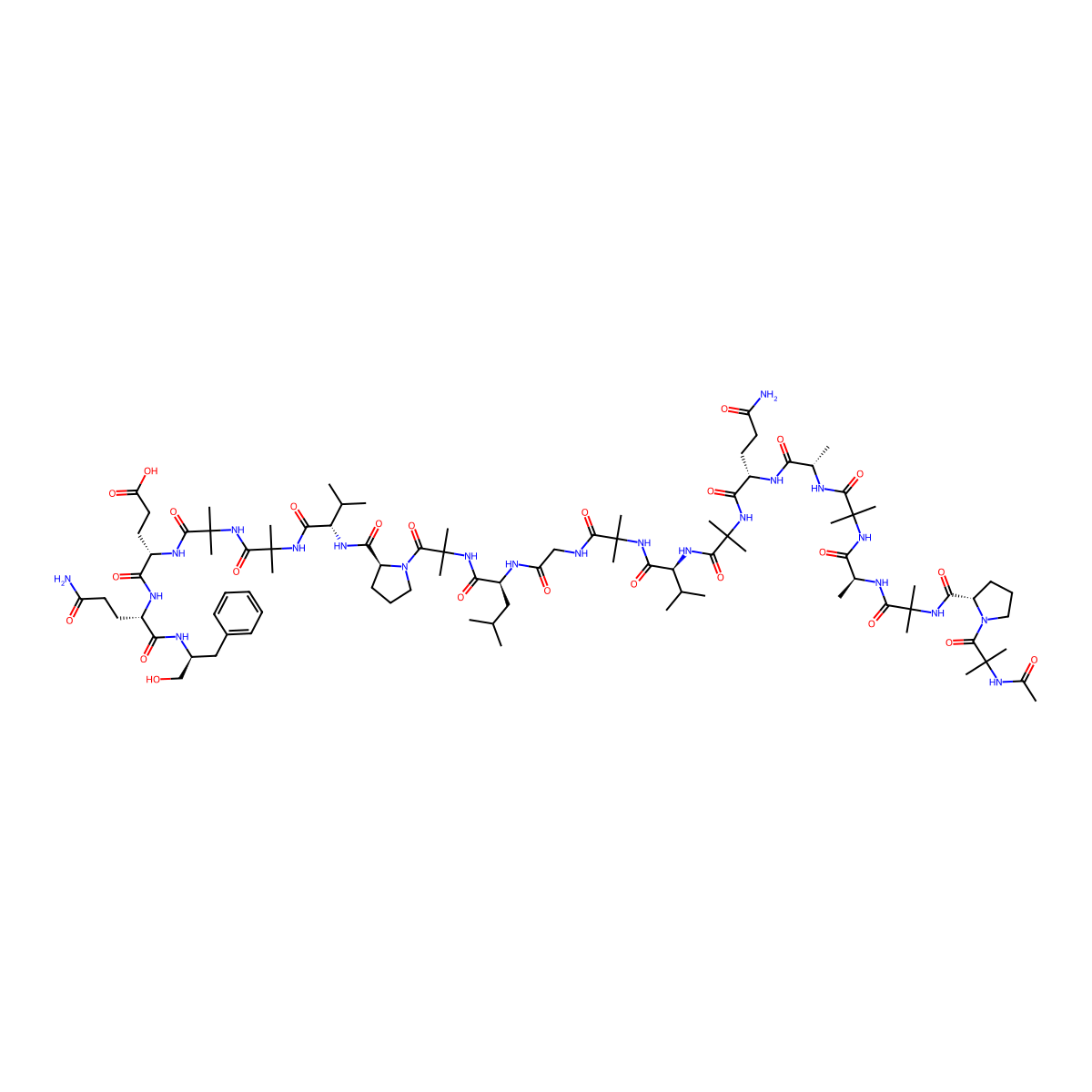 Alamethicin I molecular structure, CAS 59588-86-2