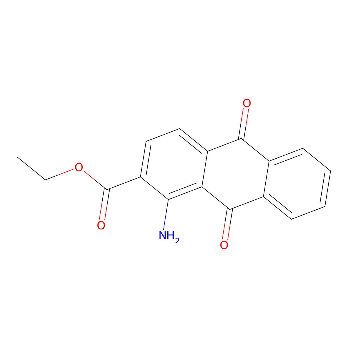 Ethyl 1-amino-9,10-dioxo-9,10-dihydroanthracene-2-carboxylate molecular structure, CAS 5959-01-3