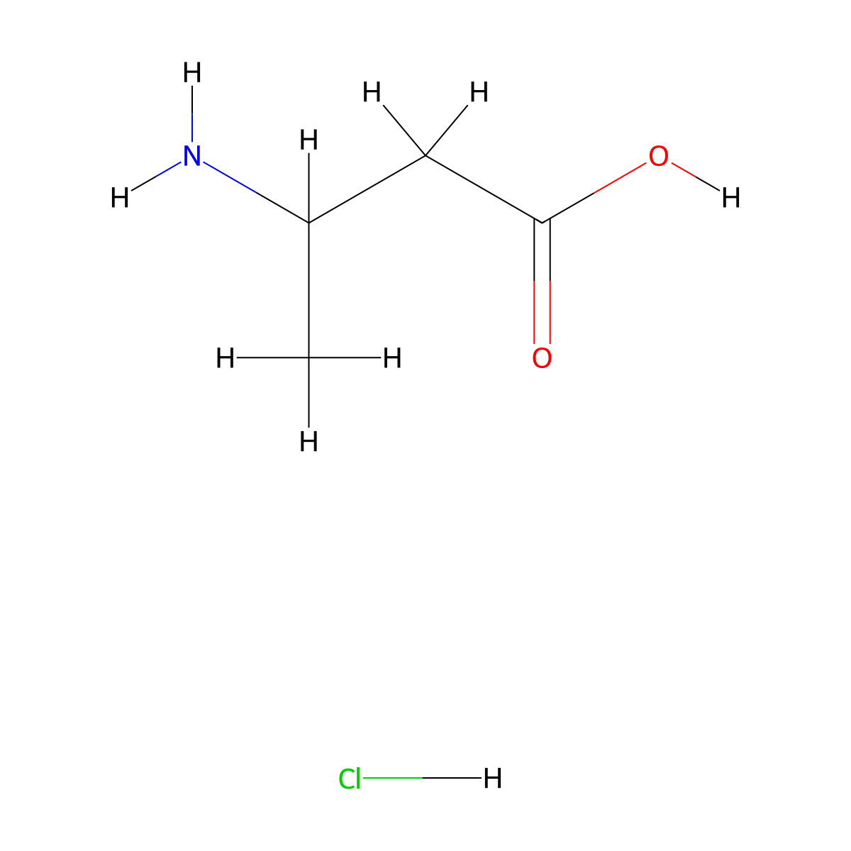 3-Aminobutanoic acid hydrochloride molecular structure, CAS 5959-33-1