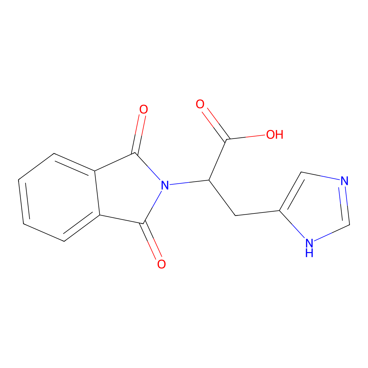 2-(1,3-Dioxo-1,3-dihydro-2H-isoindol-2-yl)-3-(1H-imidazol-4-yl)propanoic acid molecular structure, CAS 5959-79-5